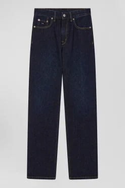 Oversize Navy blue cotton denim cargo jeans
