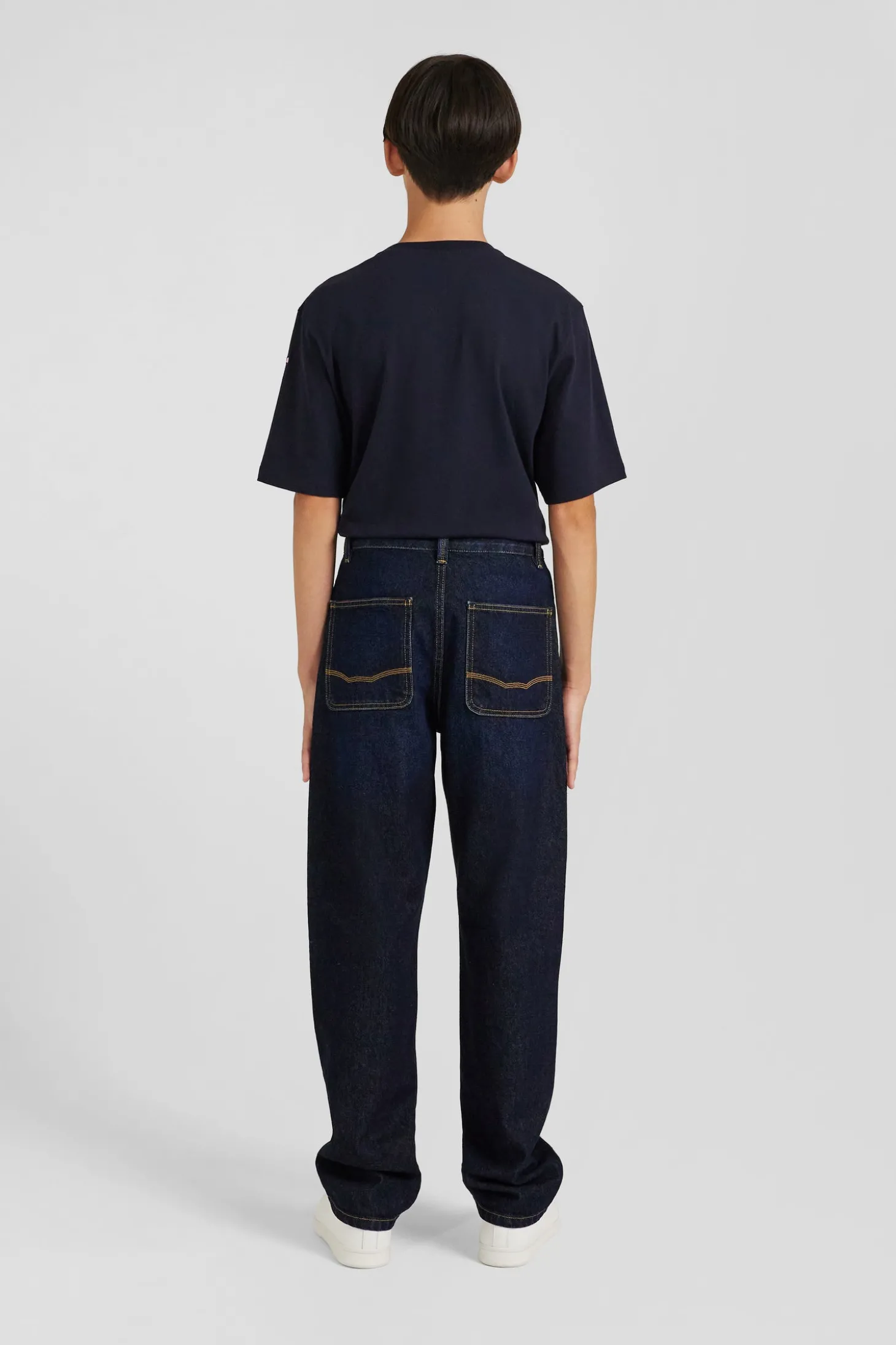 Oversize Navy blue cotton denim cargo jeans
