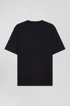 Oversize navy short-sleeved cotton T-shirt with Eden Park Rugby print