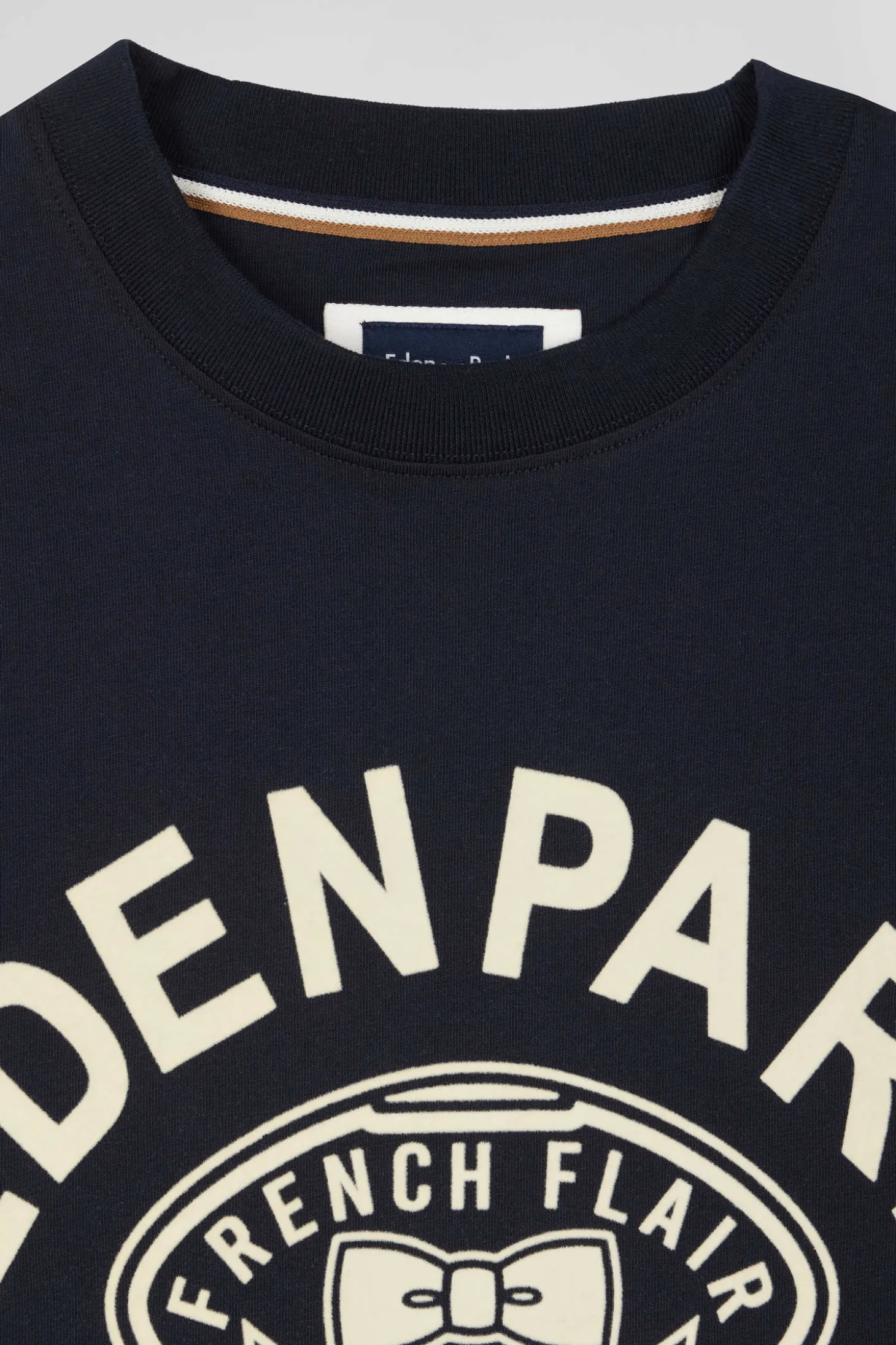 Oversize navy short-sleeved cotton T-shirt with Eden Park Rugby print
