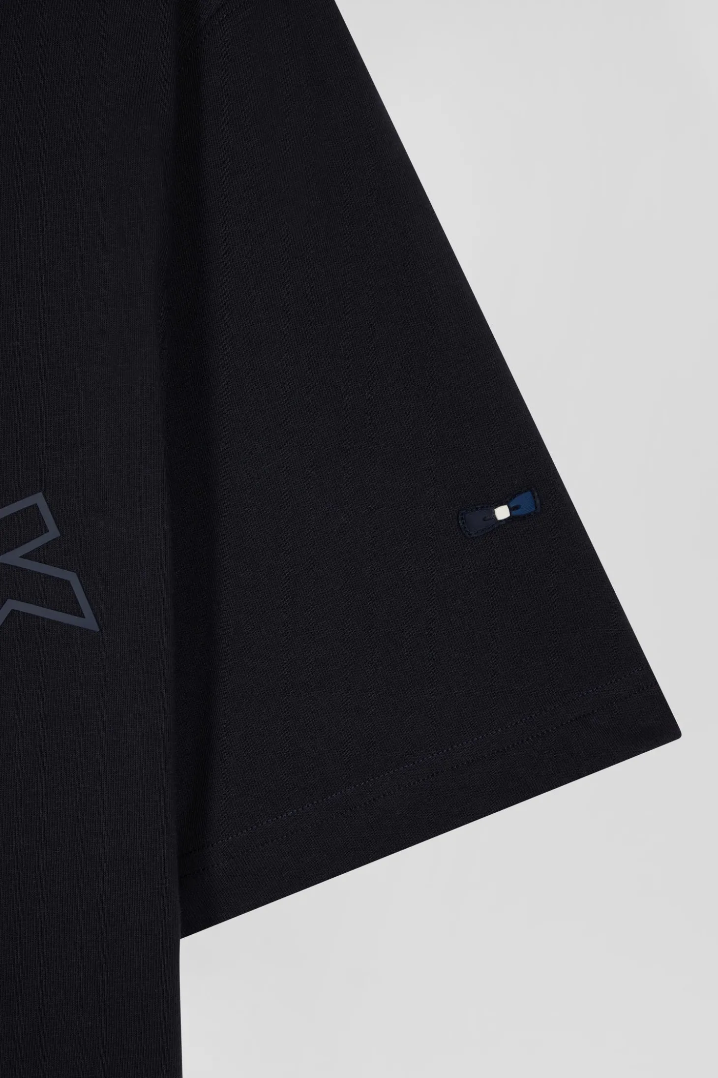 Oversize navy short-sleeved cotton T-shirt with Eden Park print