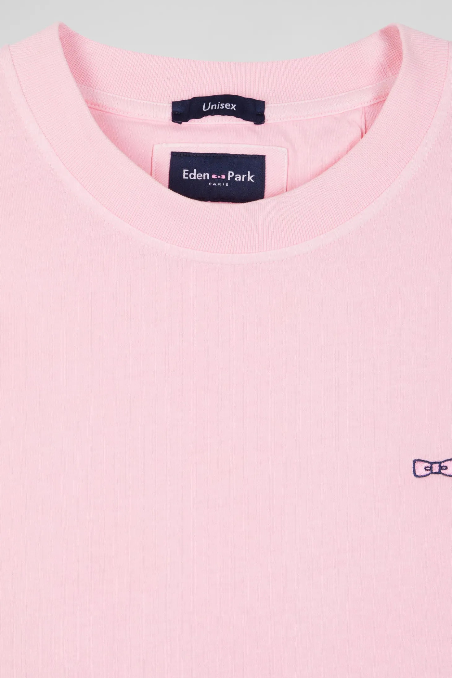 Oversize pink unisex short-sleeved T-shirt in overdyed cotton