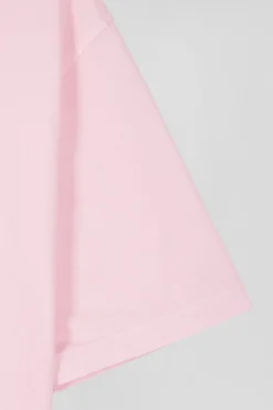 Oversize pink unisex short-sleeved T-shirt in overdyed cotton
