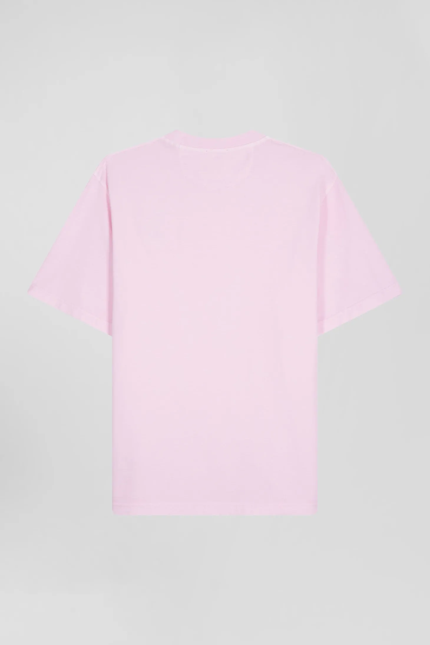 Oversize pink unisex short-sleeved T-shirt in overdyed cotton