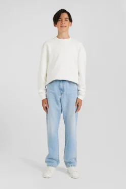 Oversize sky blue cotton denim jeans