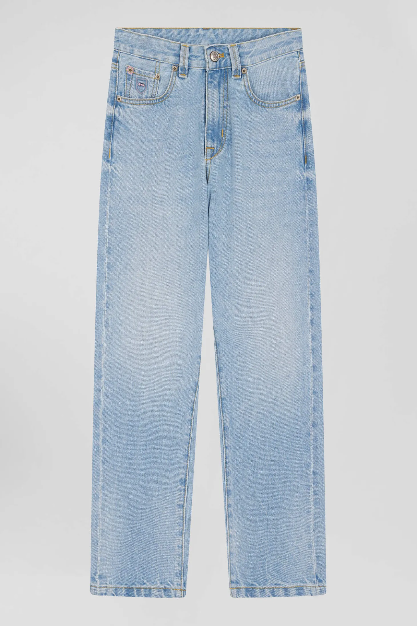 Oversize sky blue cotton denim jeans
