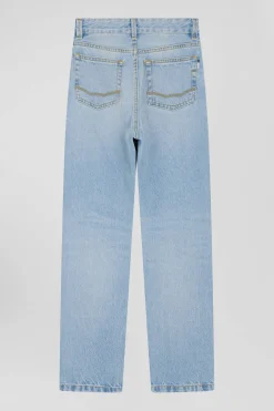 Oversize sky blue cotton denim jeans