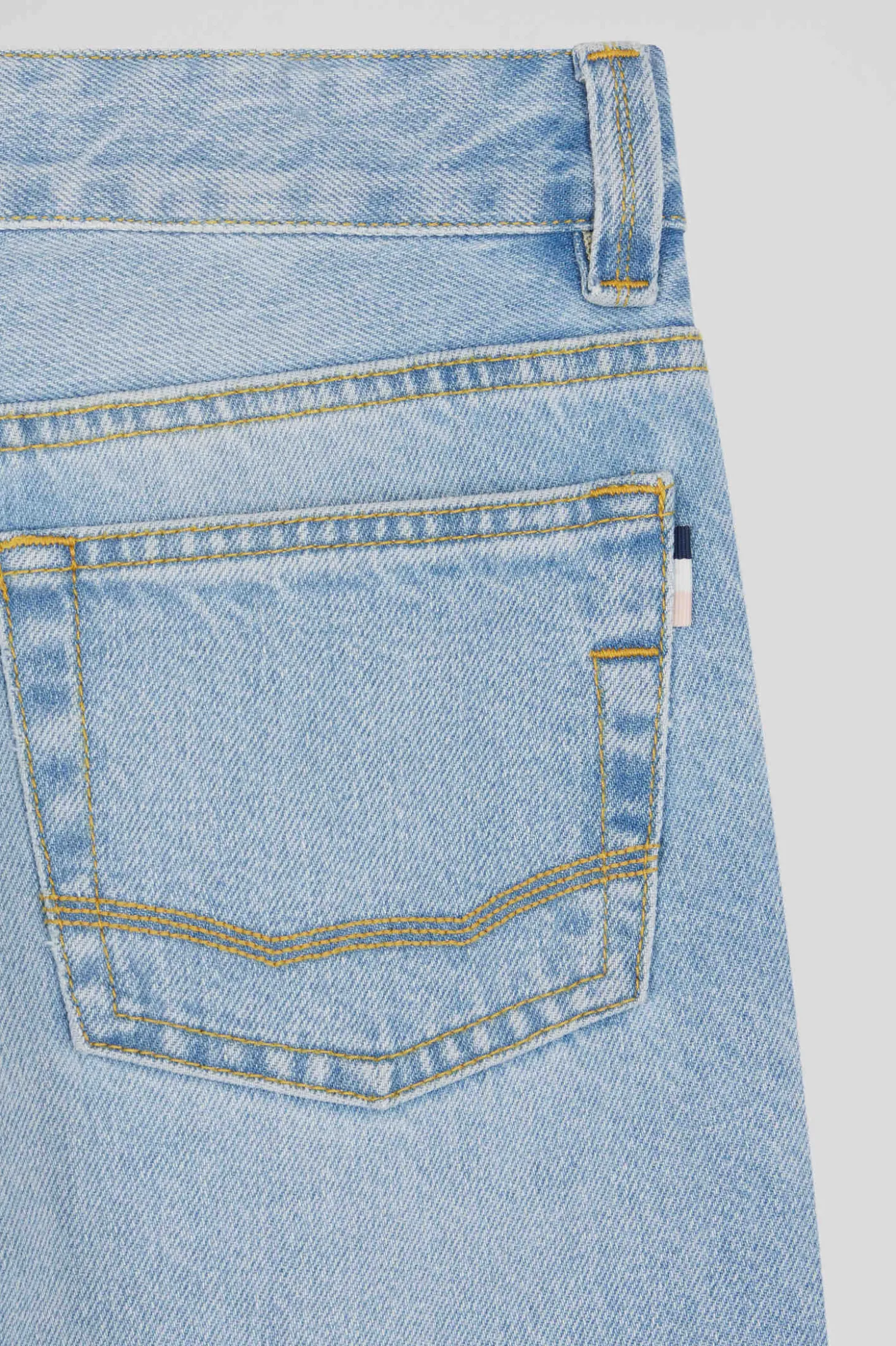 Oversize sky blue cotton denim jeans