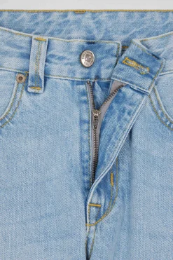 Oversize sky blue cotton denim jeans