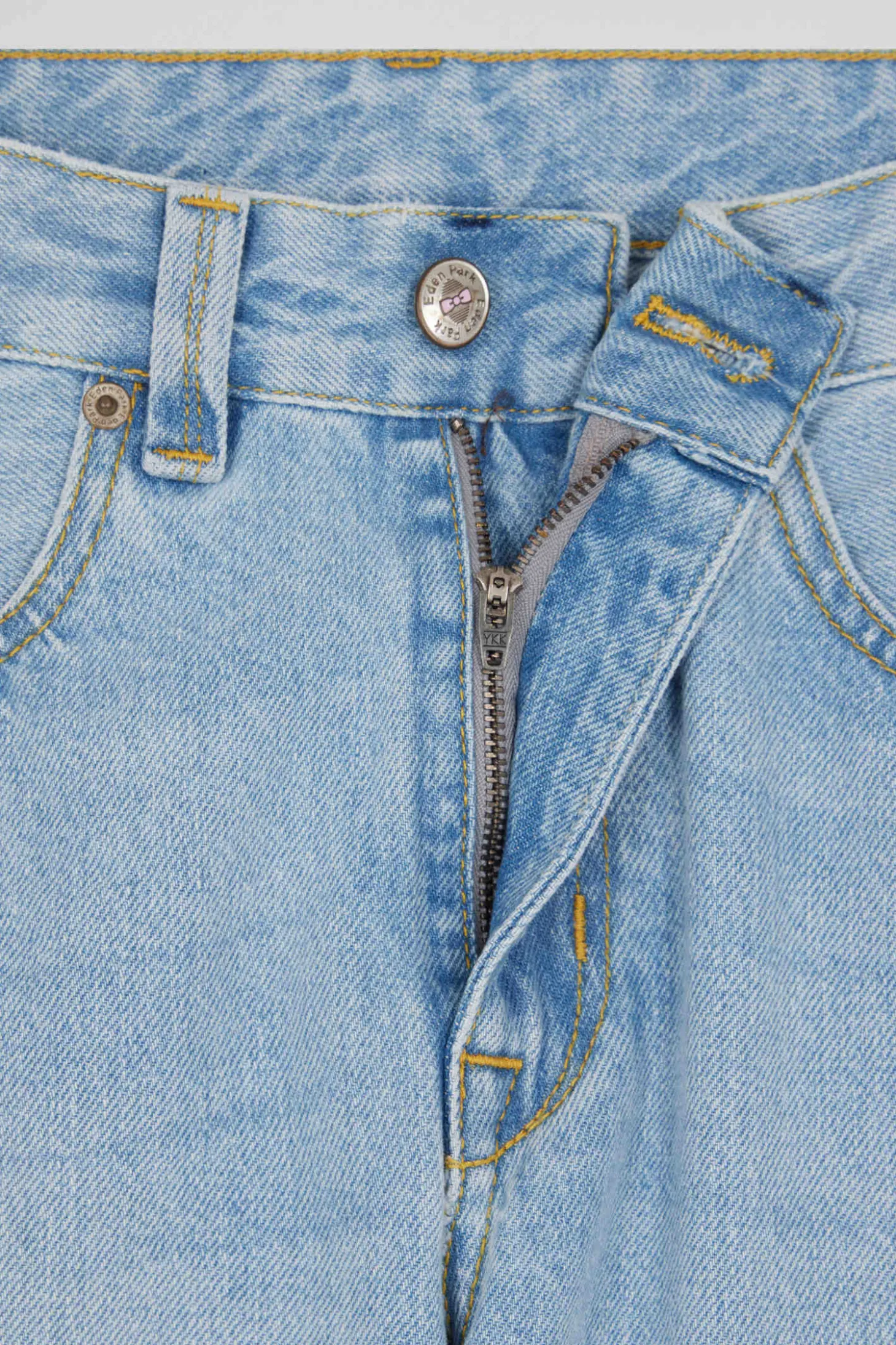 Oversize sky blue cotton denim jeans