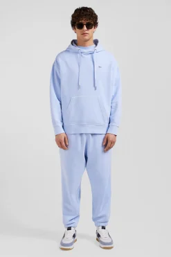 Oversize sky blue unisex dyed cotton fleece hoodie