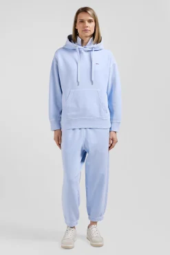 Oversize sky blue unisex dyed cotton fleece hoodie