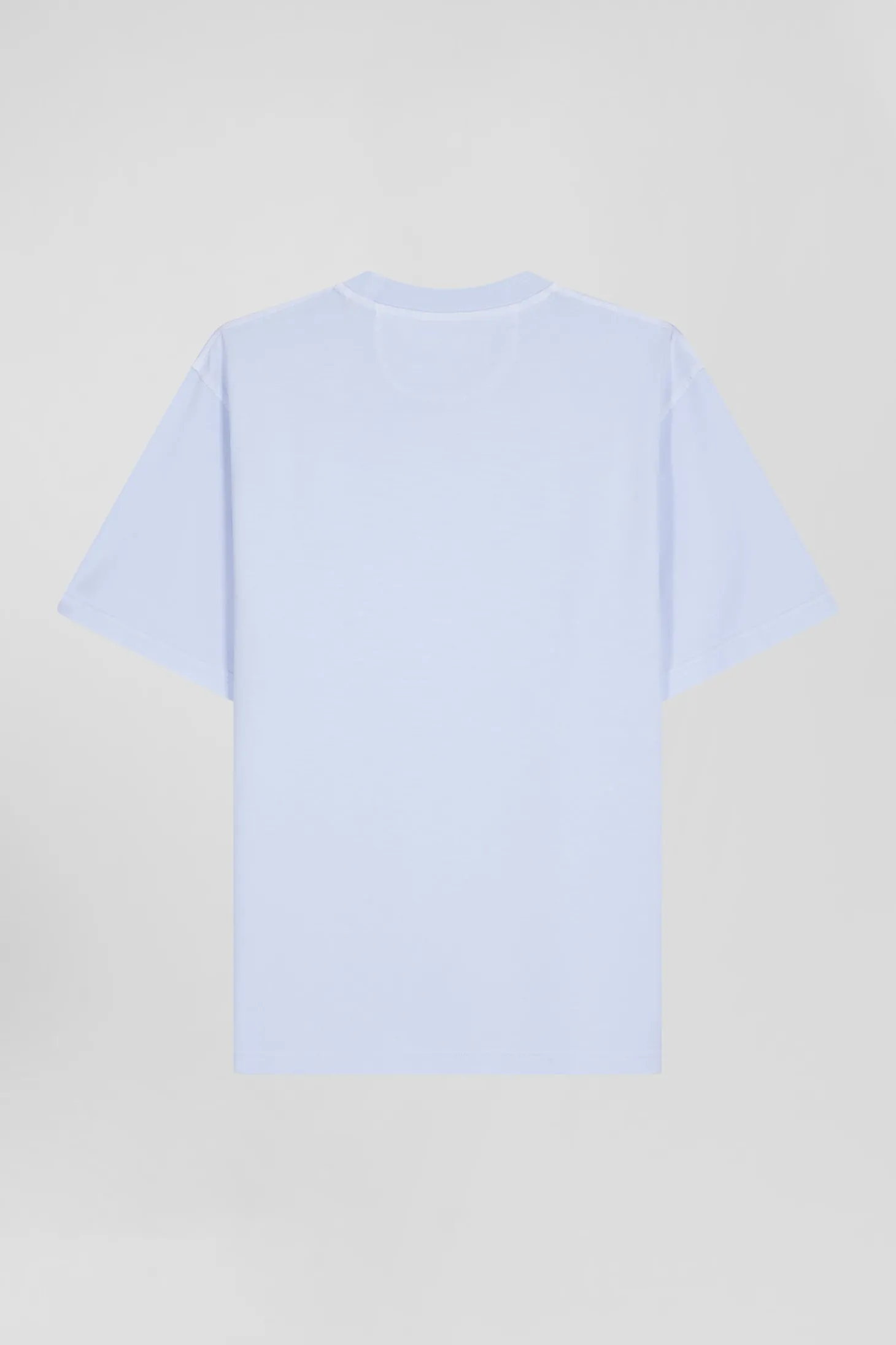 Oversize sky blue unisex short-sleeved T-shirt in overdyed cotton