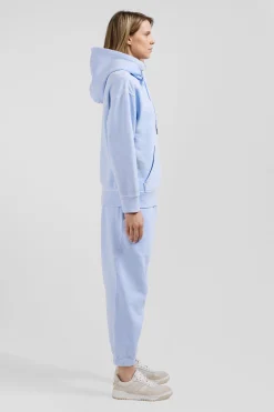 Oversize sky blue unisex dyed cotton fleece hoodie