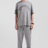 Oversized grey short-sleeved cotton T-shirt with Eden Park print