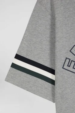 Oversized grey short-sleeved cotton T-shirt with Eden Park print