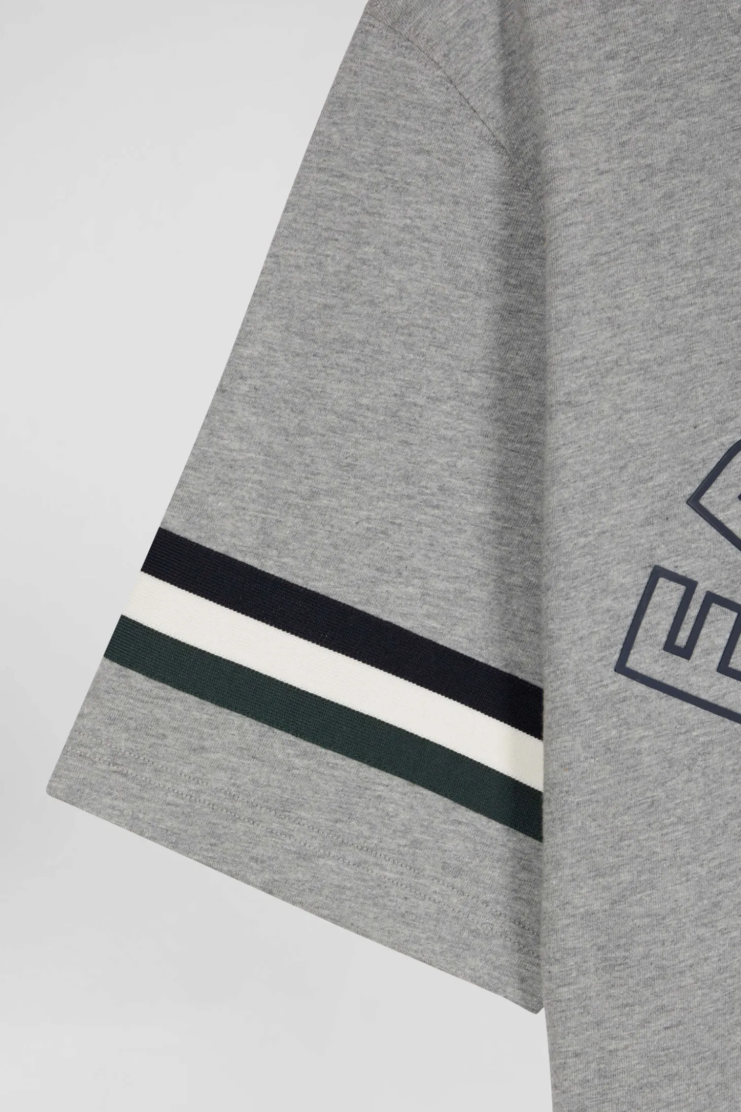Oversized grey short-sleeved cotton T-shirt with Eden Park print