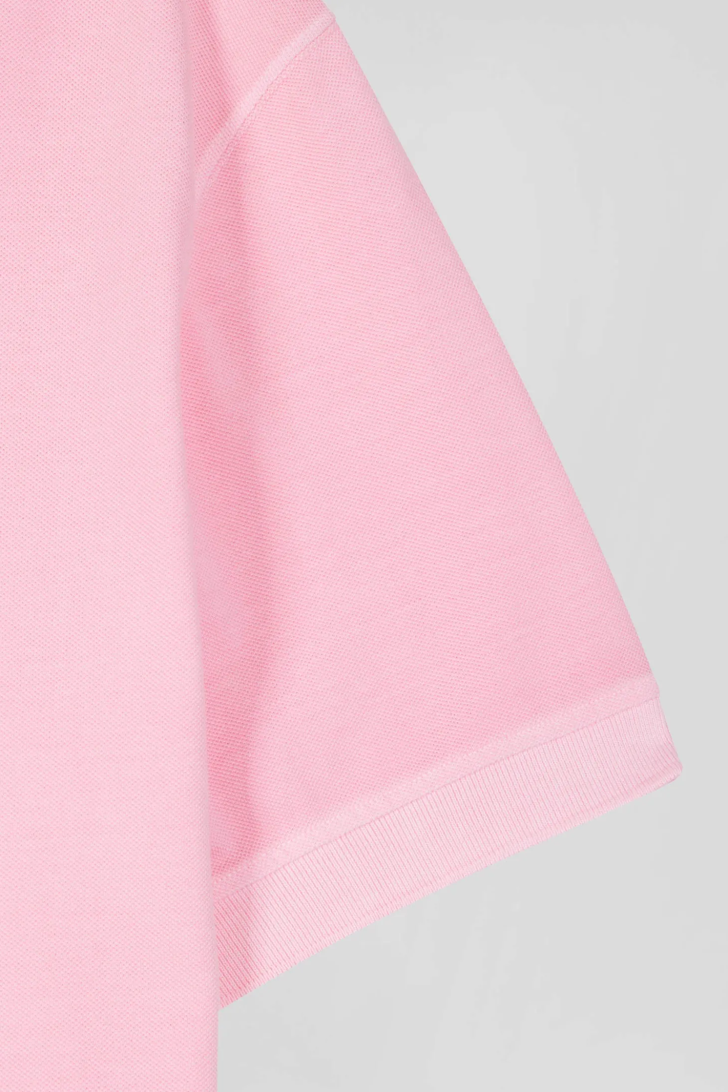 Oversized pink unisex short-sleeved cotton piqué polo shirt