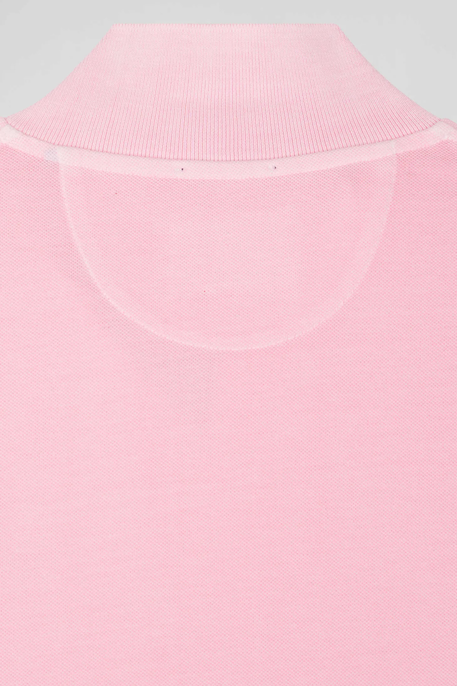 Oversized pink unisex short-sleeved cotton piqué polo shirt