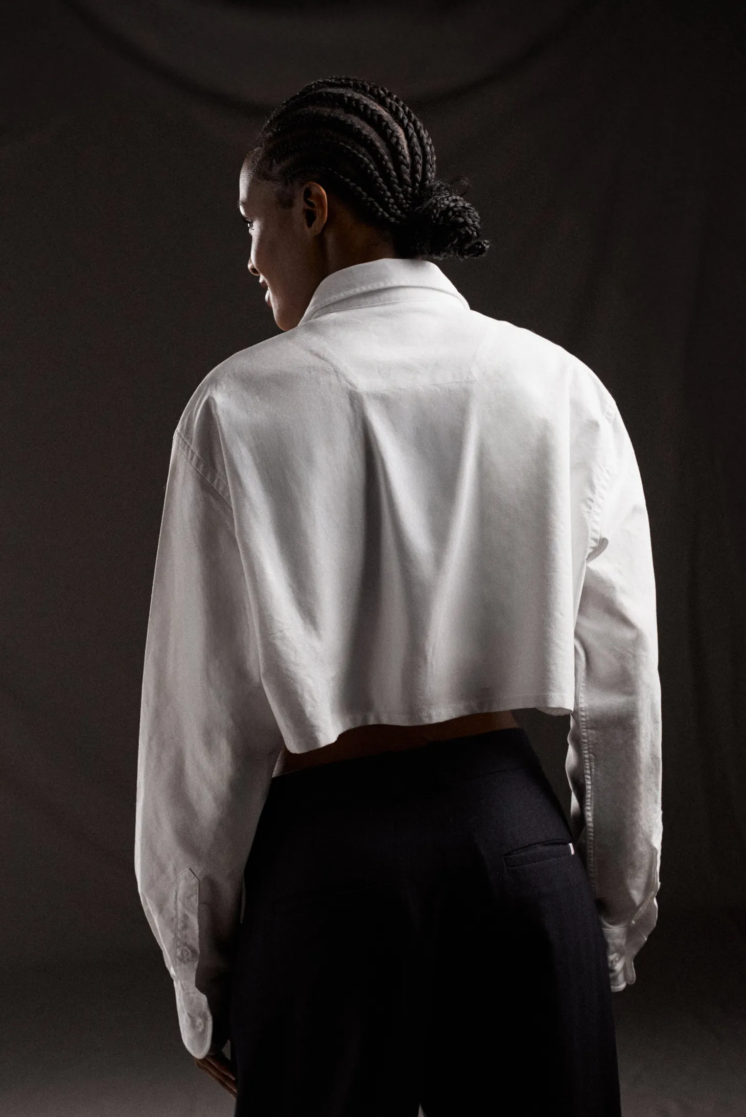 PAP'Atelier cropped white cotton shirt