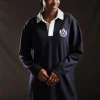 PAP'Atelier rugby shirt dress in navy striped knit