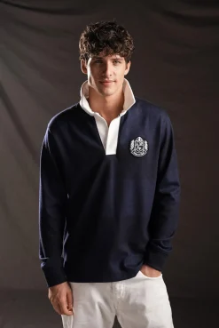 PAP'Atelier rugby shirt in navy striped knit