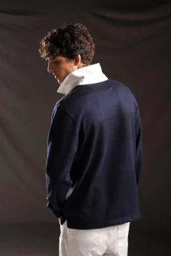 PAP'Atelier rugby shirt in navy striped knit