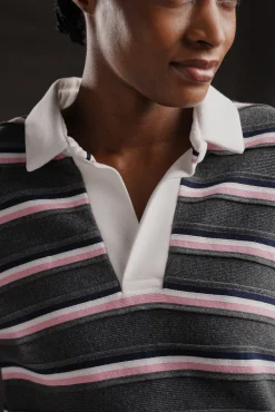 PAP'Atelier striped trim sweater in rugby shirt style