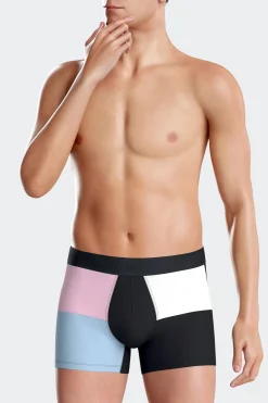 Pink colorblock stretch cotton boxers