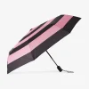 Pink folding umbrella with stripes