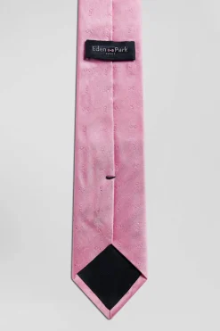 Pink plain silk tie