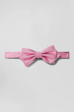 Pink silk bow tie