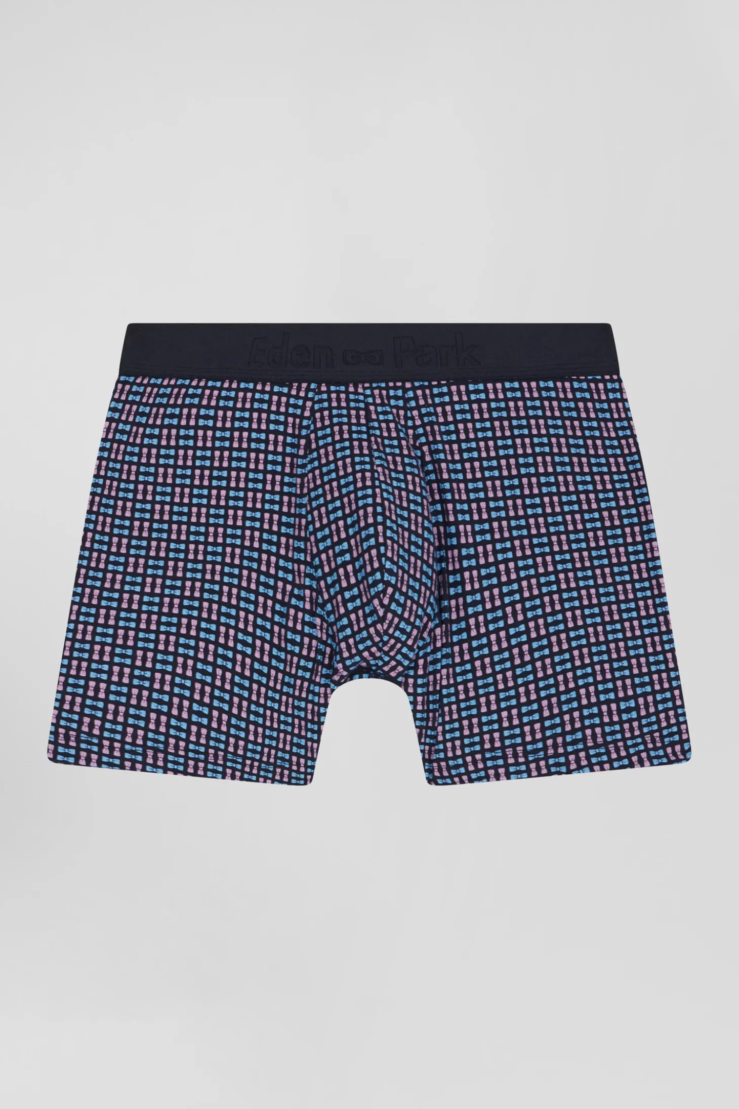 Pink stretch cotton boxers with micro patterns