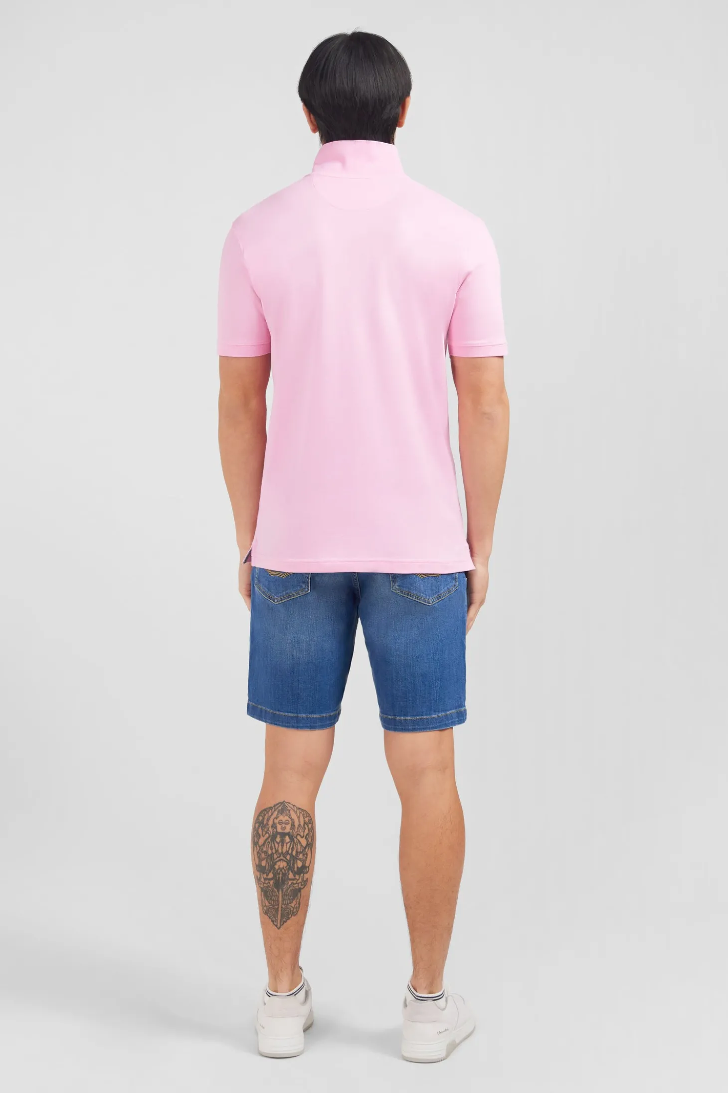 Pink stretch pima cotton polo