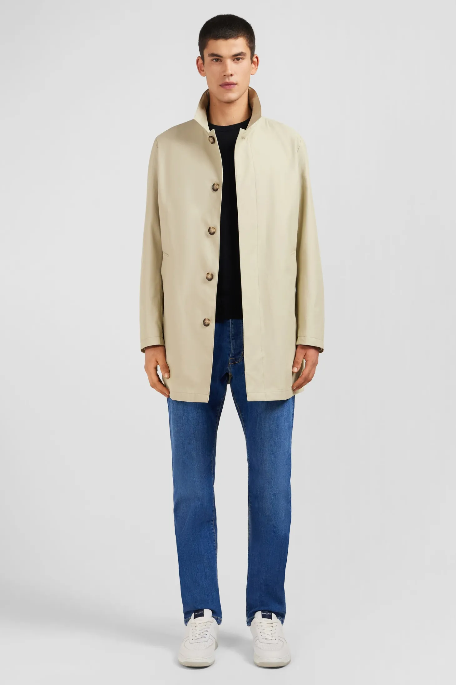 Plain beige raincoat