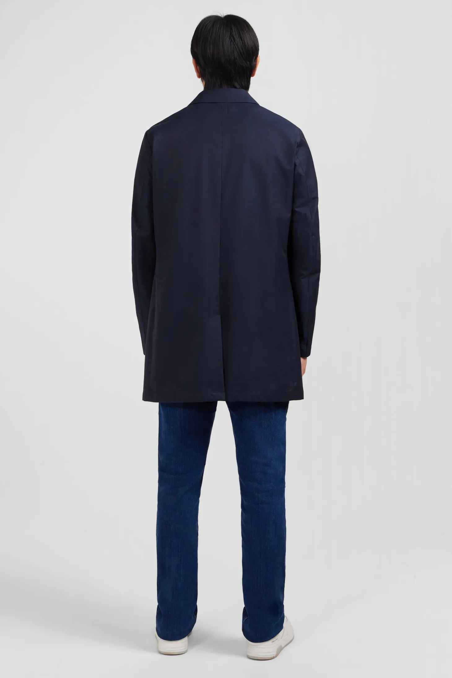 Plain navy raincoat
