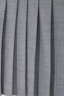 Pleated grey blended wool skirt