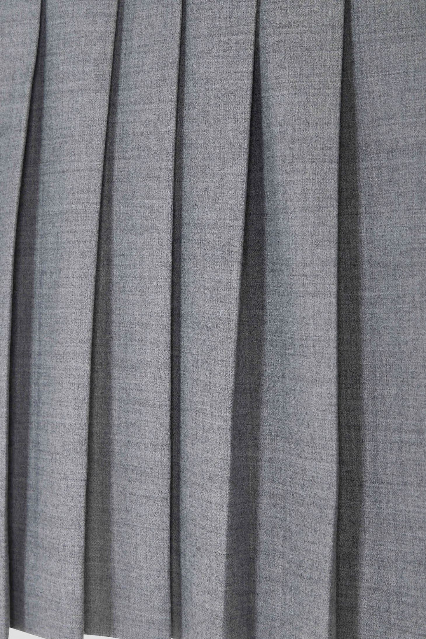 Pleated grey blended wool skirt