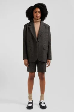 Prince of Wales wool blend blazer Oversized fit