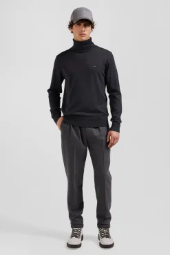 Regular anthracite grey merino wool turtleneck jumper