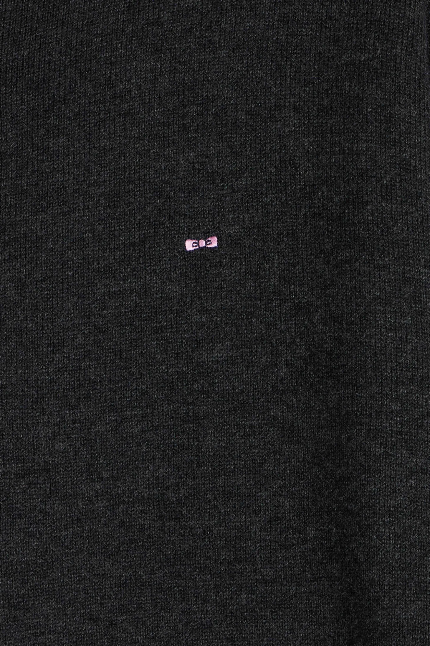 Regular anthracite grey plain wool and cotton zipped cardigan