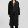 Regular anthracite grey wool blend coat