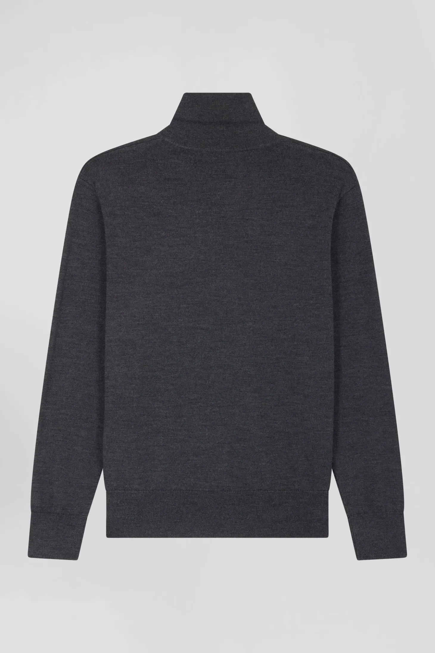 Regular anthracite grey women's wool jumper with rugby shirt collar