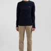 Regular beige chino trousers in stretch cotton gabardine
