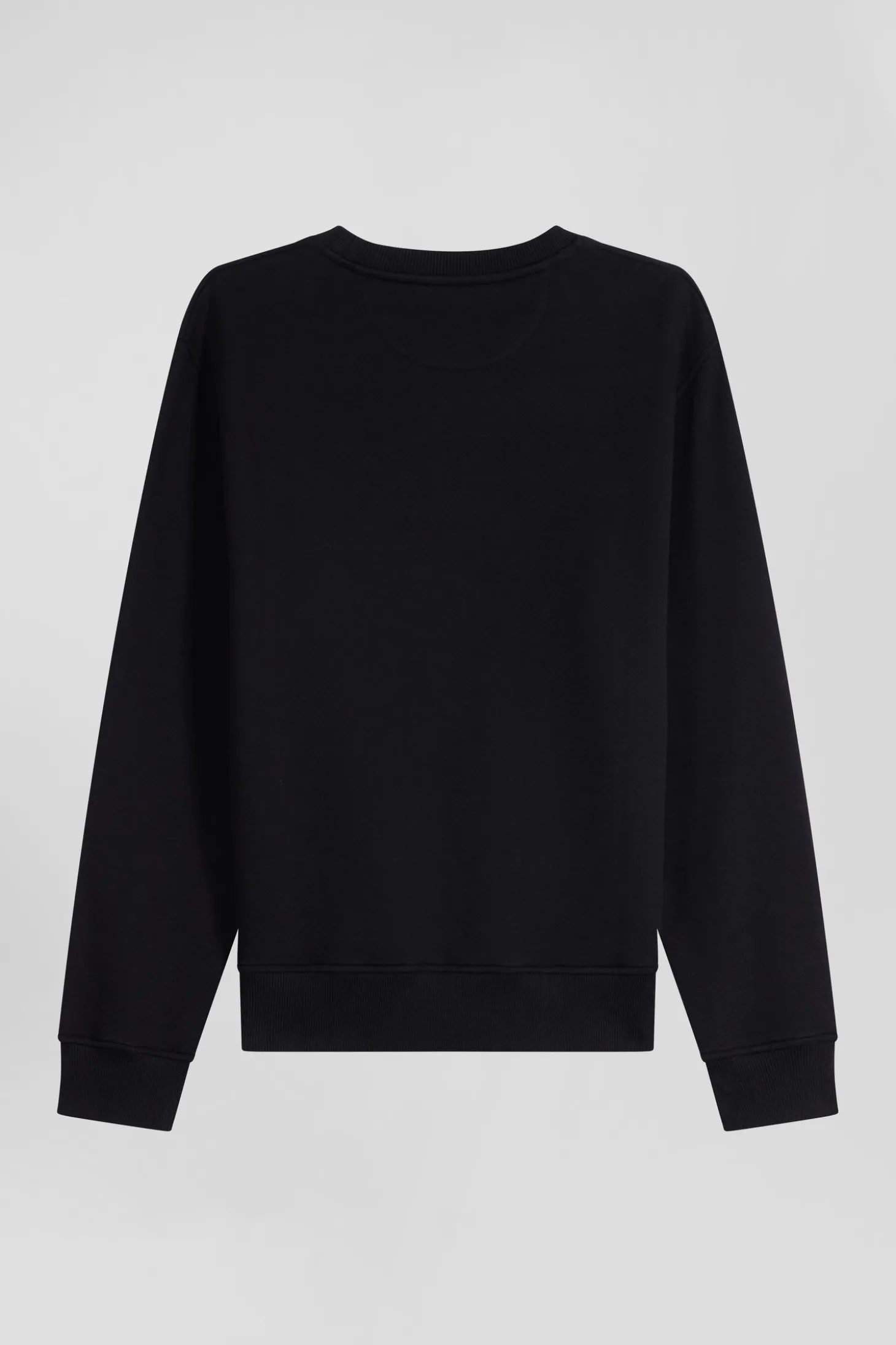 Regular black brushed cotton fleece sweatshirt