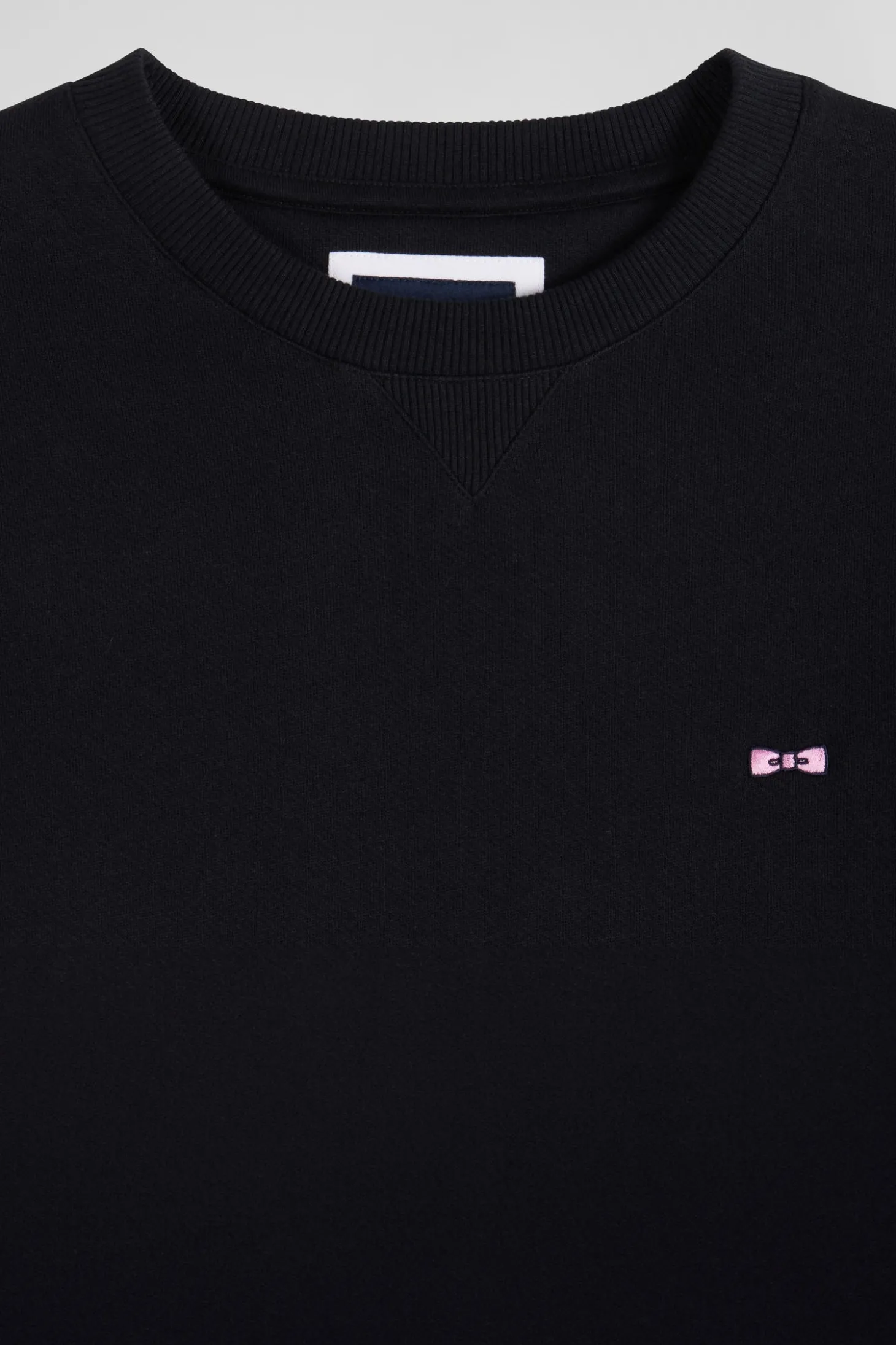 Regular black brushed cotton fleece sweatshirt