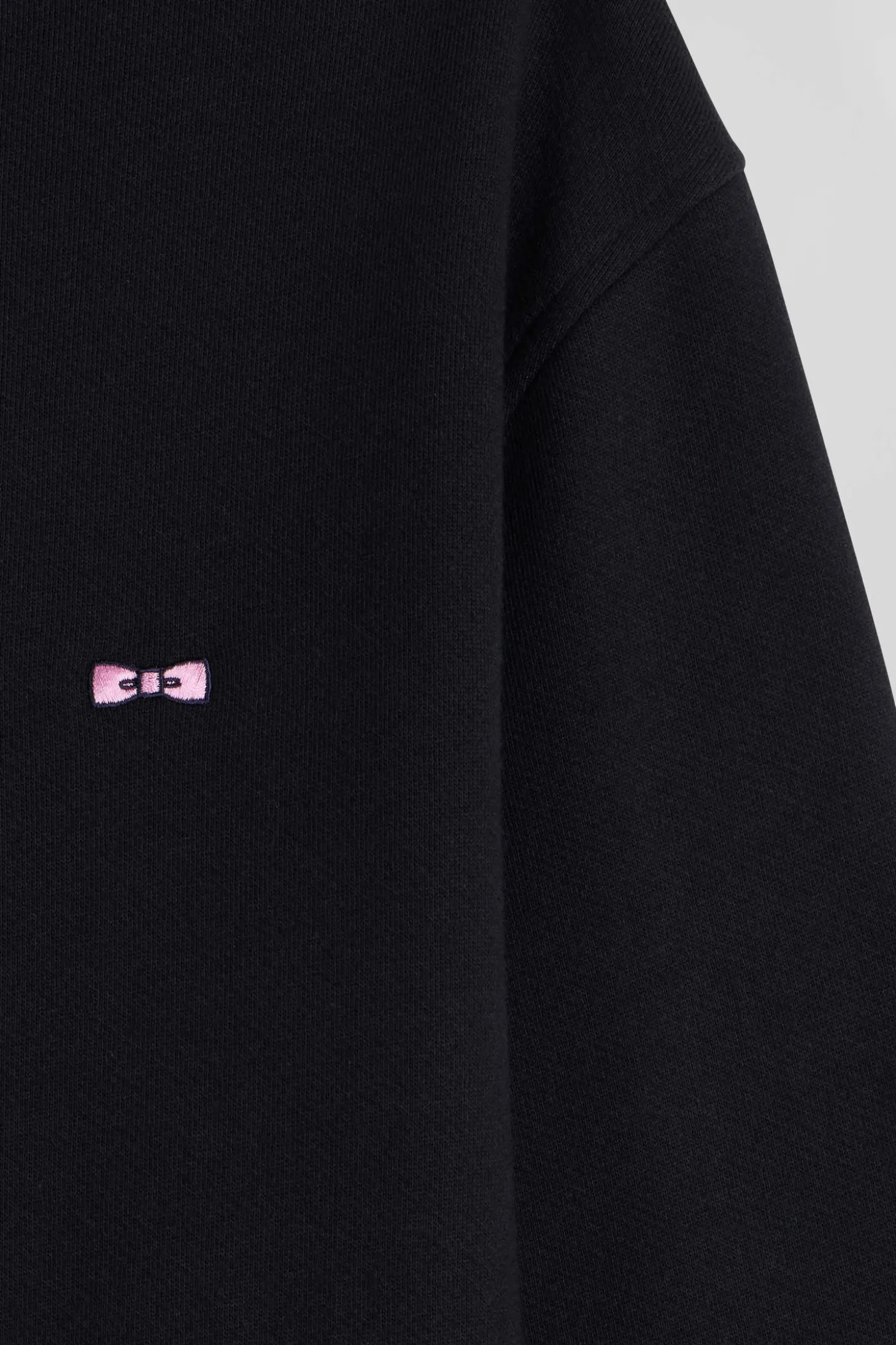 Regular black brushed cotton fleece sweatshirt