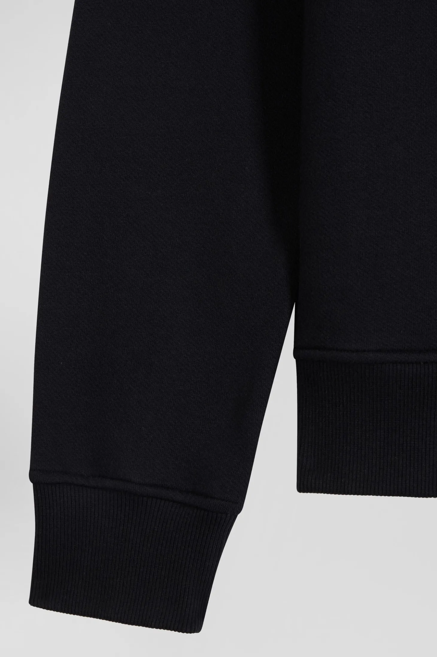 Regular black brushed cotton fleece sweatshirt