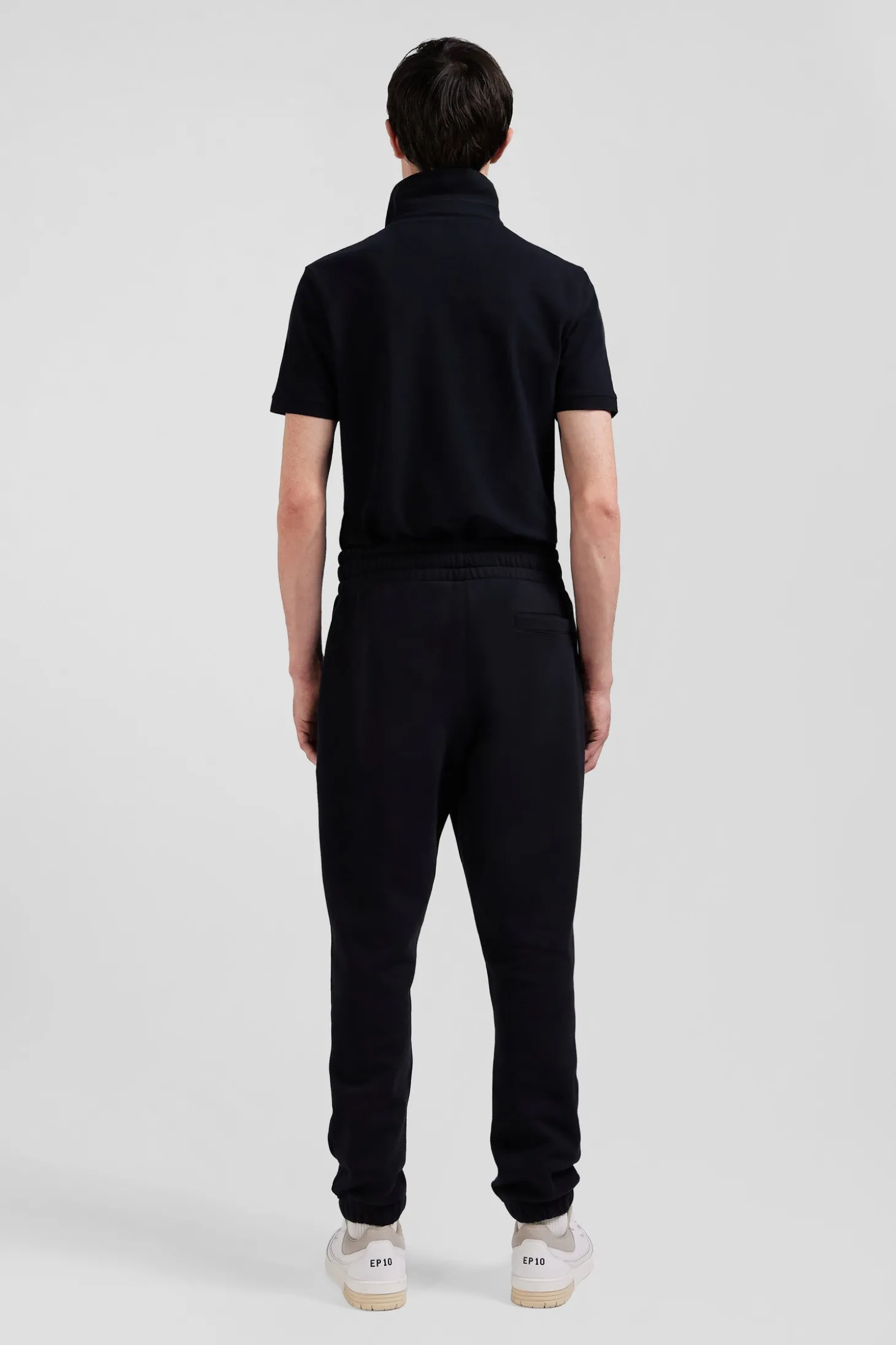 Regular black brushed fleece jogging bottoms