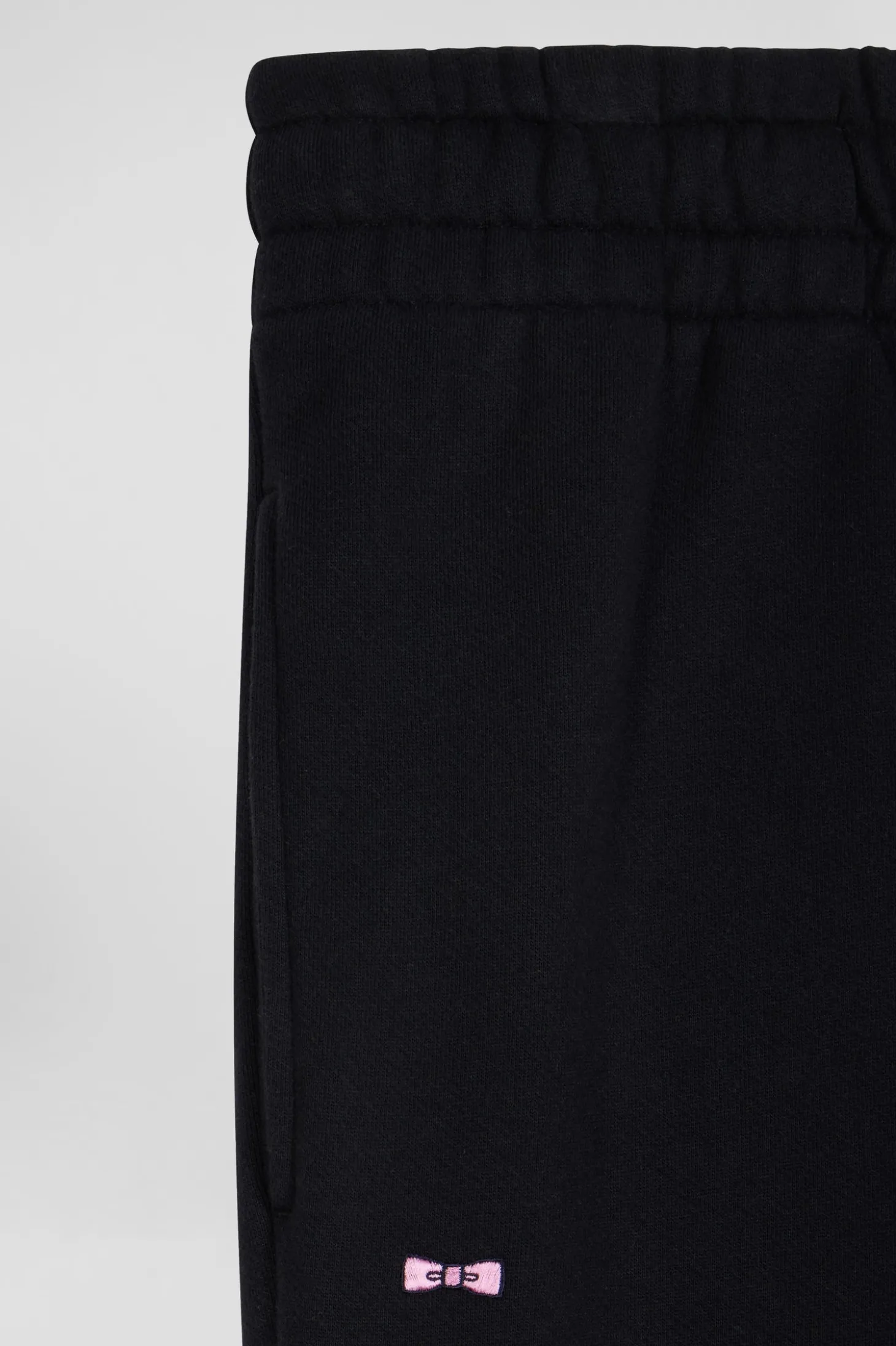 Regular black brushed fleece jogging bottoms